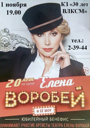 Елена Воробей представит юбилейный концертный тур под названием «20 лет на сцене!»